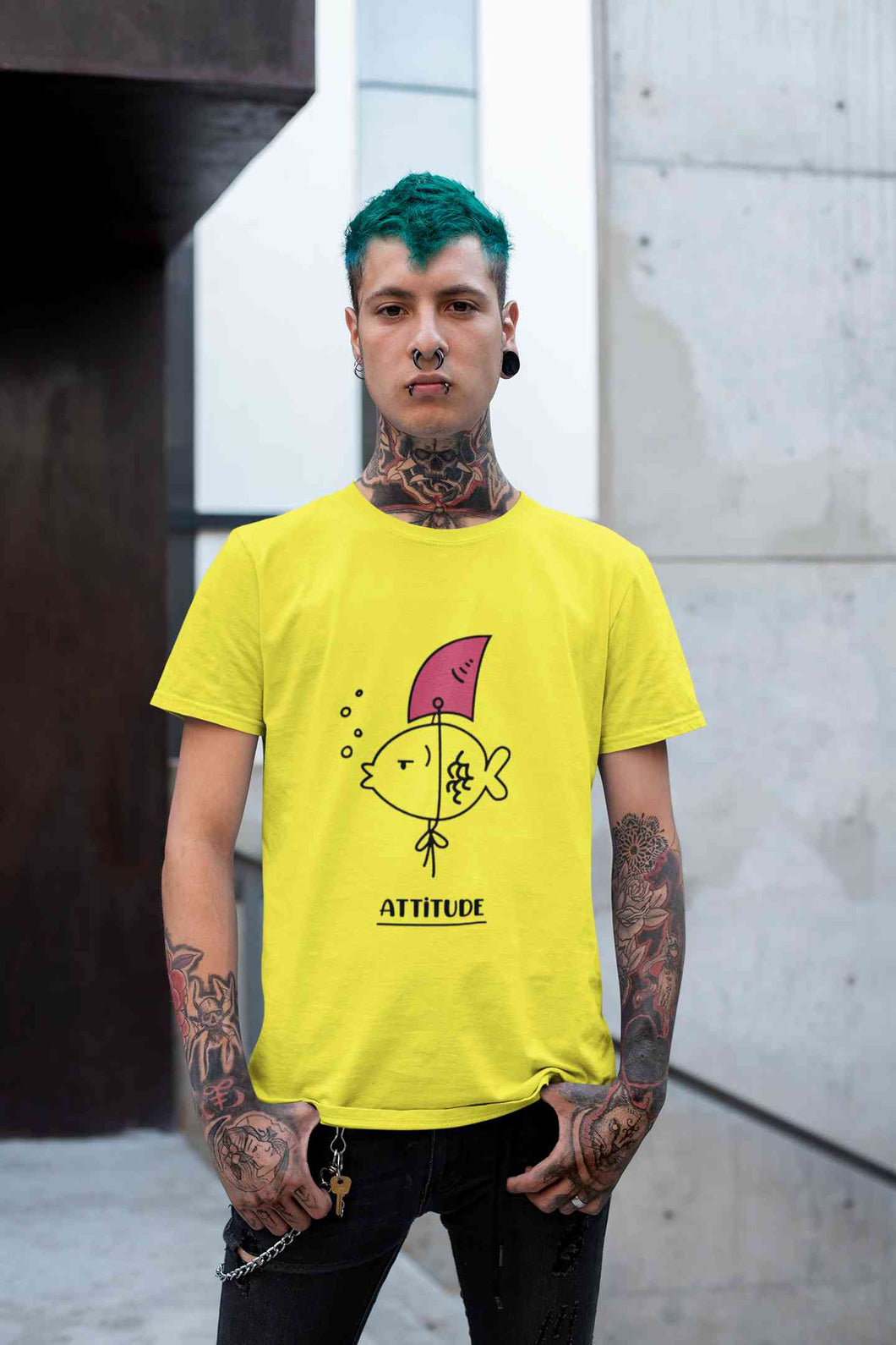 Shark Attitude Mens Half Sleeves T-shirt- KidsFashionVilla