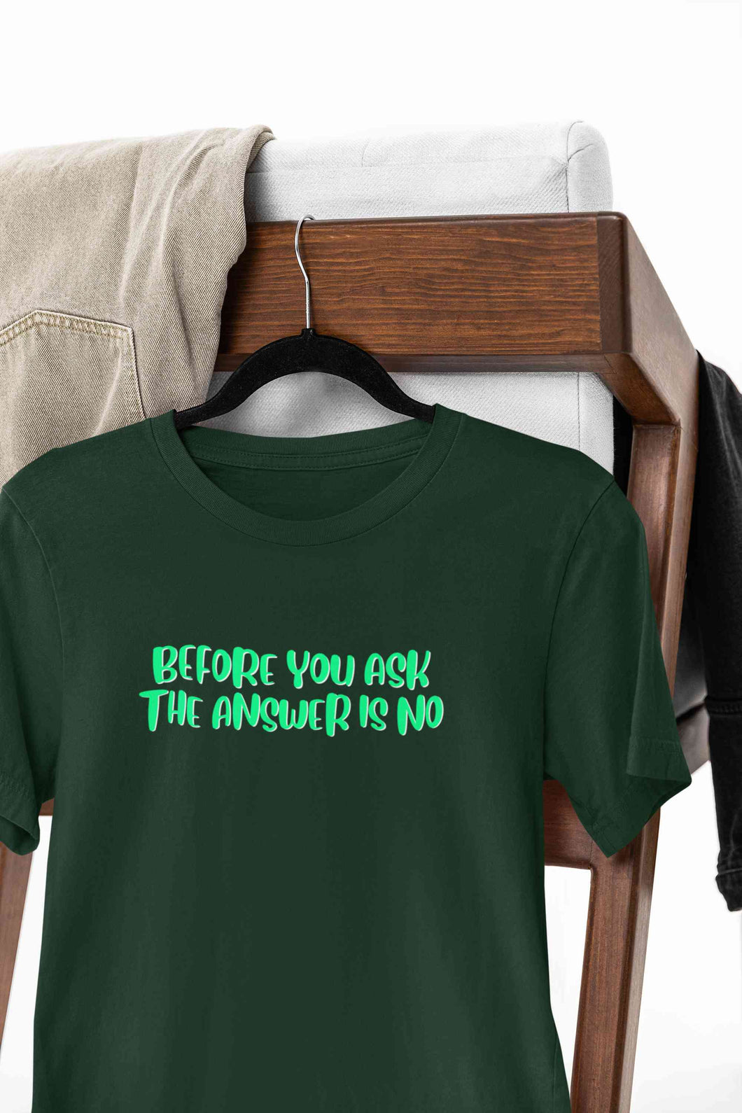 The Answer Is No Mens Half Sleeves T-shirt- KidsFashionVilla
