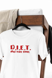 Diet Food Women Half Sleeves T-shirt- KidsFashionVilla