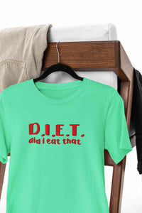 Diet Food Women Half Sleeves T-shirt- KidsFashionVilla