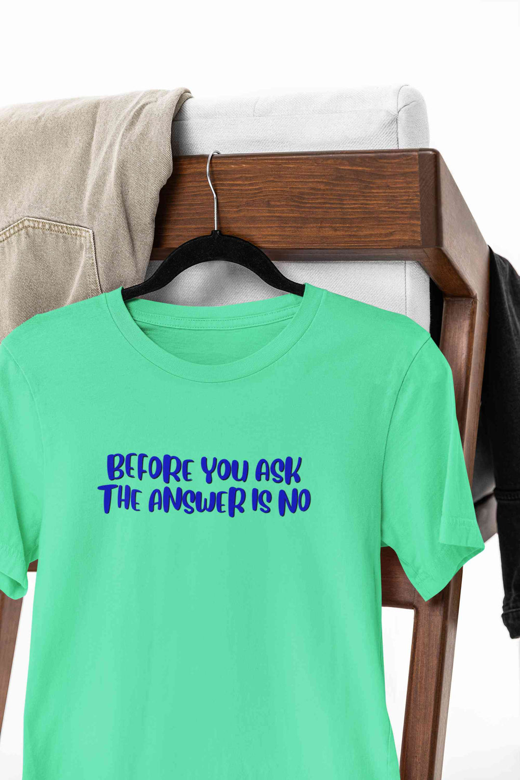 The Answer Is No Mens Half Sleeves T-shirt- KidsFashionVilla