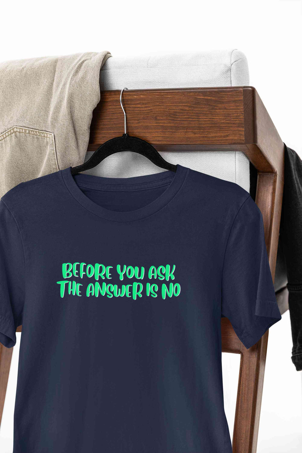 The Answer Is No Women Half Sleeves T-shirt- KidsFashionVilla
