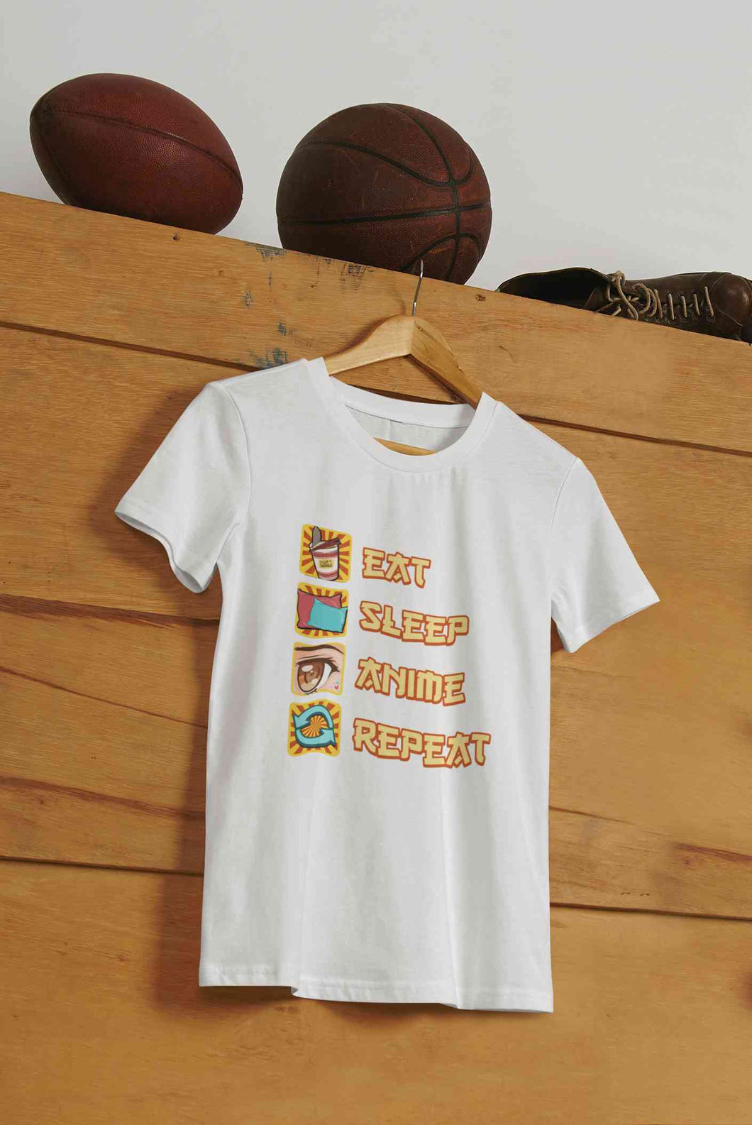 Eat Sleep Anime Repeat Mens Half Sleeves T-shirt- KidsFashionVilla