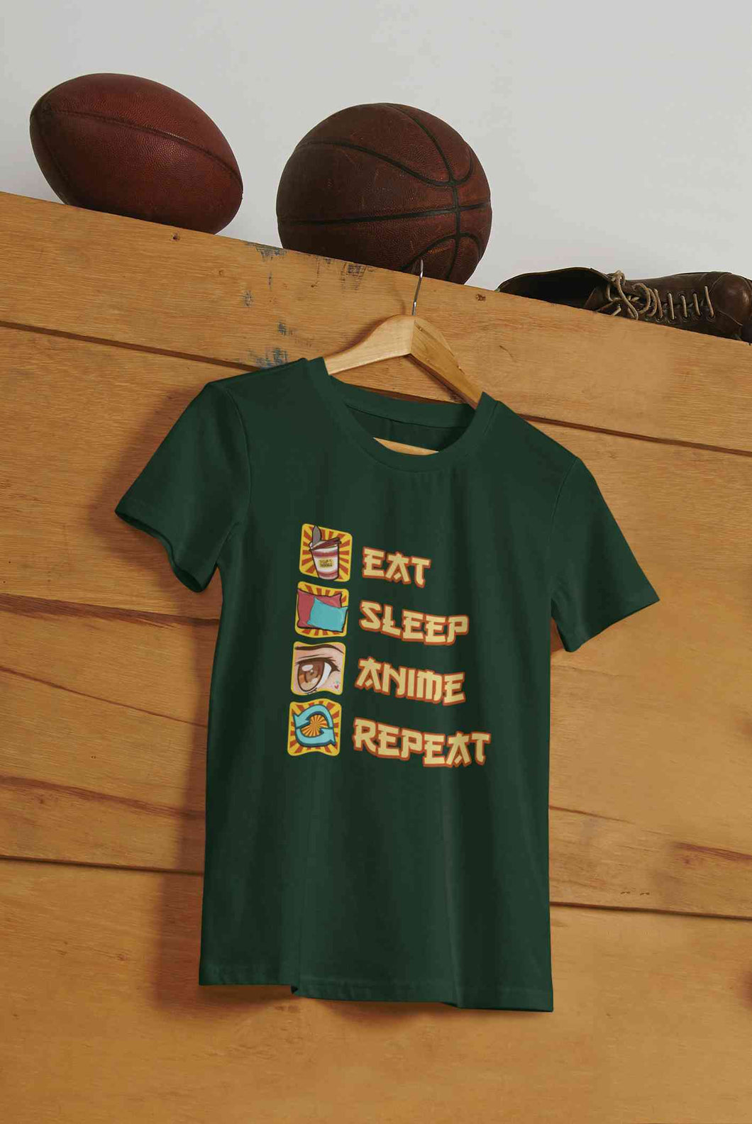 Eat Sleep Anime Repeat Mens Half Sleeves T-shirt- KidsFashionVilla