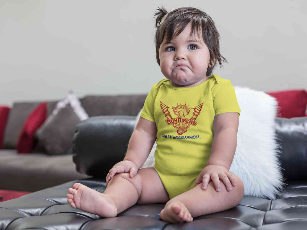 Custom Name IPL SRH Sunrisers Hyderabad Rompers for Baby Girl- KidsFashionVilla