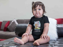Load image into Gallery viewer, Custom Name 1 Month Birthday Teddy Design Rompers for Baby Girl- KidsFashionVilla
