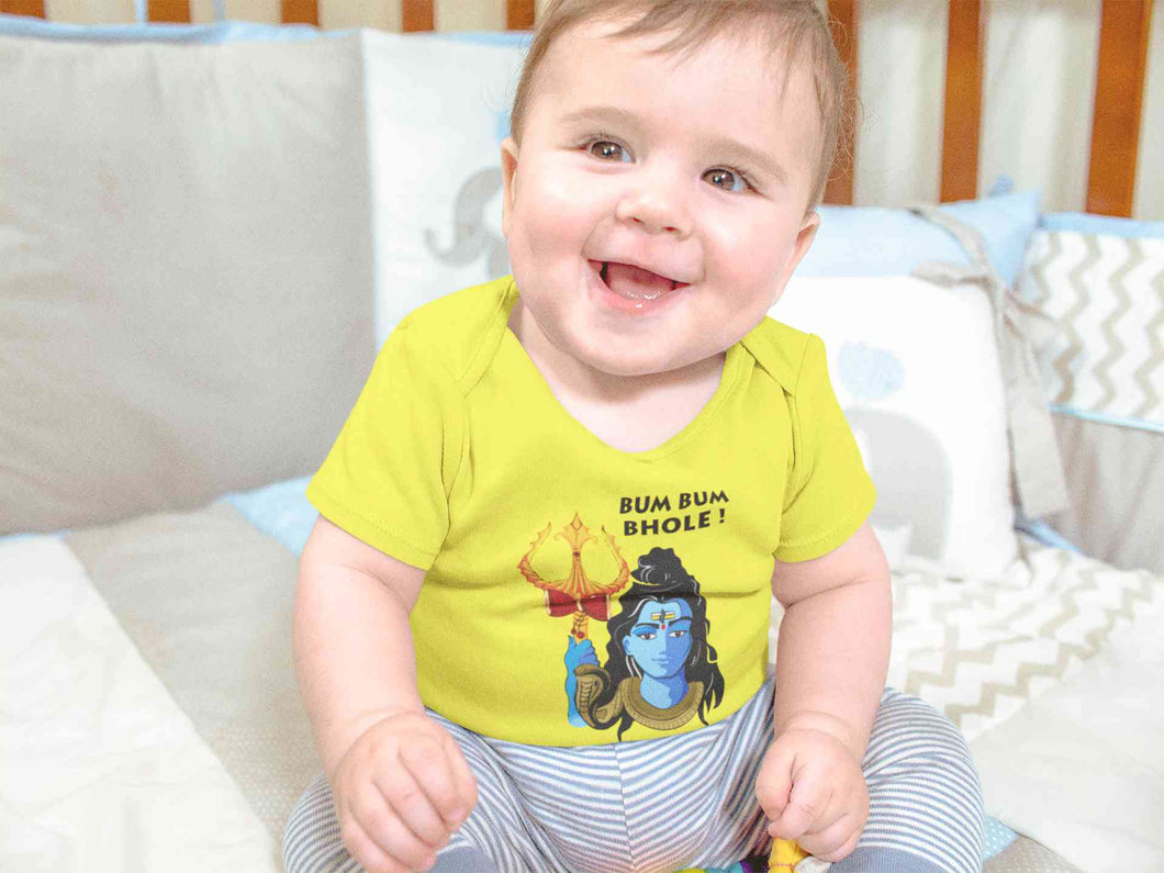 Bum Bum Bhole Mahashivratri Rompers for Baby Boy- KidsFashionVilla