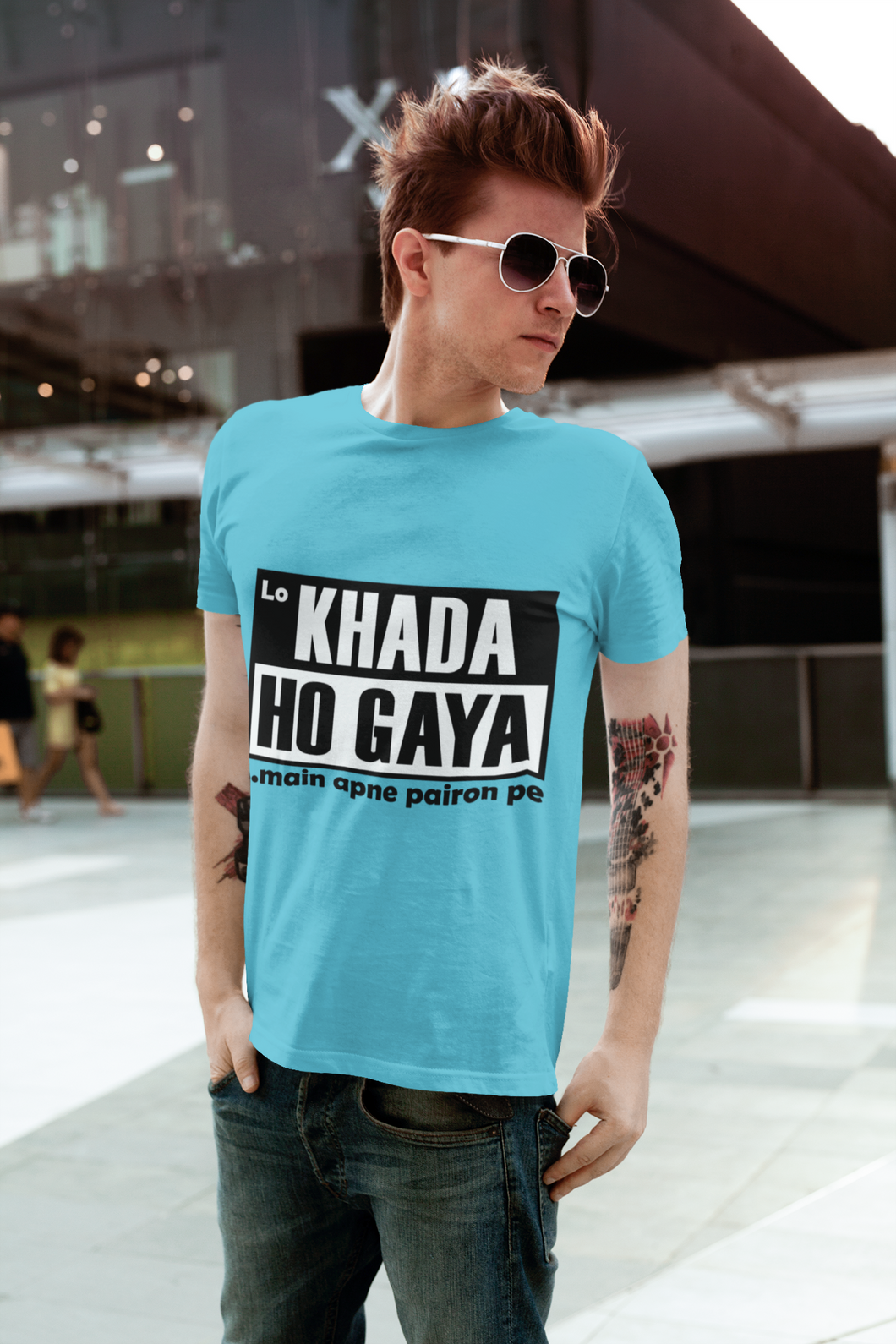 Lo Khada Ho Gaya Mens Half Sleeves T-shirt- KidsFashionVilla