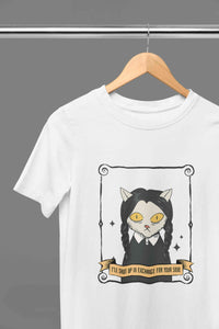 Cat Inspired By Wednesday Women Half Sleeves T-shirt- KidsFashionVilla
