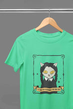 Load image into Gallery viewer, Cat Inspired By Wednesday Women Half Sleeves T-shirt- KidsFashionVilla
