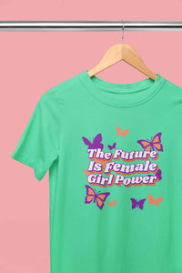 Feminist Quote With Butterfly Graphics Women Half Sleeves T-shirt- KidsFashionVilla