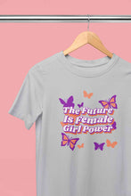 Load image into Gallery viewer, Feminist Quote With Butterfly Graphics Women Half Sleeves T-shirt- KidsFashionVilla
