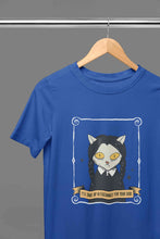 Load image into Gallery viewer, Cat Inspired By Wednesday Women Half Sleeves T-shirt- KidsFashionVilla
