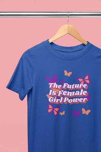 Feminist Quote With Butterfly Graphics Women Half Sleeves T-shirt- KidsFashionVilla