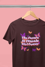 Load image into Gallery viewer, Feminist Quote With Butterfly Graphics Women Half Sleeves T-shirt- KidsFashionVilla
