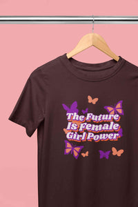 Feminist Quote With Butterfly Graphics Women Half Sleeves T-shirt- KidsFashionVilla