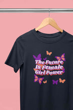 Load image into Gallery viewer, Feminist Quote With Butterfly Graphics Women Half Sleeves T-shirt- KidsFashionVilla
