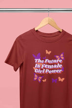 Load image into Gallery viewer, Feminist Quote With Butterfly Graphics Women Half Sleeves T-shirt- KidsFashionVilla

