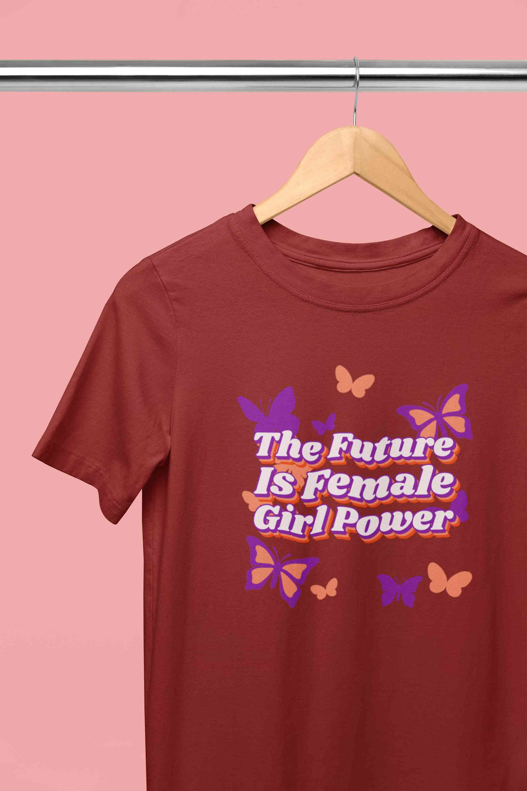 Feminist Quote With Butterfly Graphics Women Half Sleeves T-shirt- KidsFashionVilla