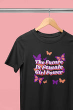 Load image into Gallery viewer, Feminist Quote With Butterfly Graphics Women Half Sleeves T-shirt- KidsFashionVilla

