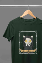 Load image into Gallery viewer, Cat Inspired By Wednesday Women Half Sleeves T-shirt- KidsFashionVilla
