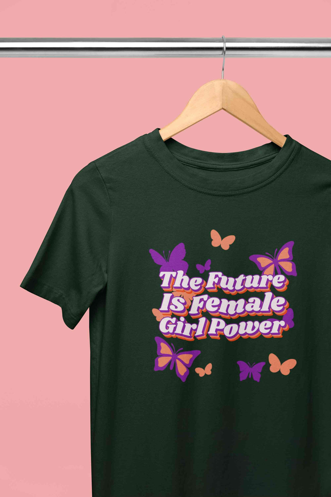 Feminist Quote With Butterfly Graphics Women Half Sleeves T-shirt- KidsFashionVilla