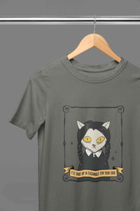 Cat Inspired By Wednesday Women Half Sleeves T-shirt- KidsFashionVilla