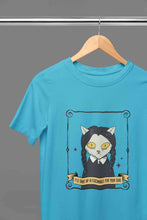Load image into Gallery viewer, Cat Inspired By Wednesday Women Half Sleeves T-shirt- KidsFashionVilla
