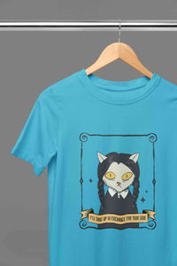 Cat Inspired By Wednesday Women Half Sleeves T-shirt- KidsFashionVilla