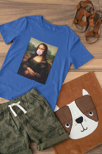 Bubble Gum Mona Lisa Women Half Sleeves T-shirt- KidsFashionVilla
