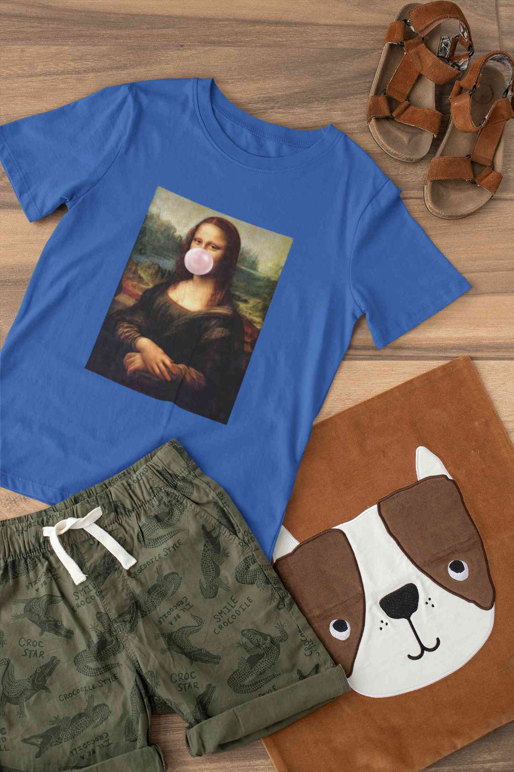 Bubble Gum Mona Lisa Mens Half Sleeves T-shirt- KidsFashionVilla