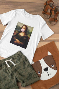 Bubble Gum Mona Lisa Mens Half Sleeves T-shirt- KidsFashionVilla