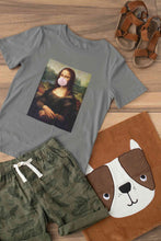 Load image into Gallery viewer, Bubble Gum Mona Lisa Women Half Sleeves T-shirt- KidsFashionVilla
