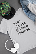 Load image into Gallery viewer, Eat Sleep Design Funny Architect Profession Mens Half Sleeves T-shirt- KidsFashionVilla
