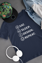 Load image into Gallery viewer, Eat Sleep Design Funny Architect Profession Mens Half Sleeves T-shirt- KidsFashionVilla
