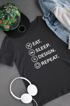Load image into Gallery viewer, Eat Sleep Design Funny Architect Profession Women Half Sleeves T-shirt- KidsFashionVilla
