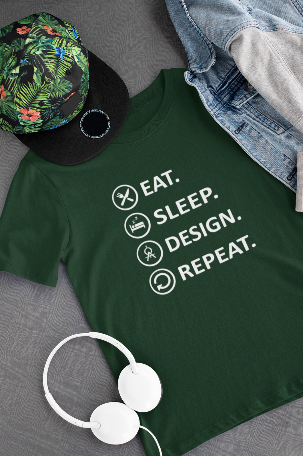 Eat Sleep Design Funny Architect Profession Mens Half Sleeves T-shirt- KidsFashionVilla
