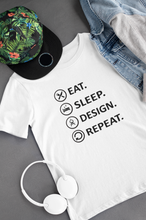 Load image into Gallery viewer, Eat Sleep Design Funny Architect Profession Mens Half Sleeves T-shirt- KidsFashionVilla
