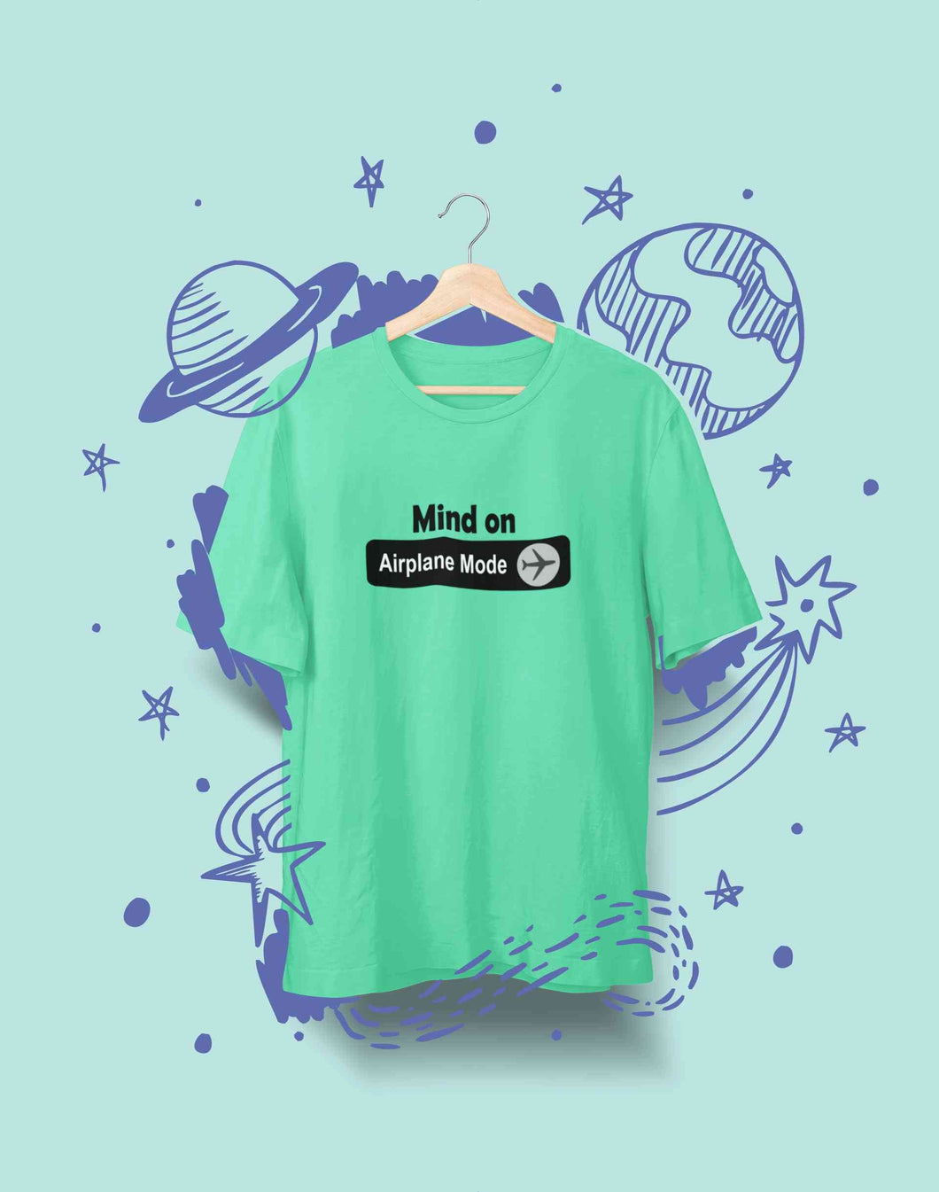 Airplane Mode Mens Half Sleeves T-shirt- KidsFashionVilla