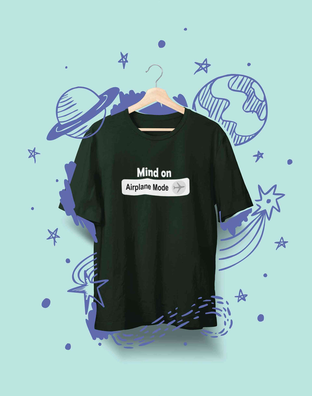 Airplane Mode Mens Half Sleeves T-shirt- KidsFashionVilla