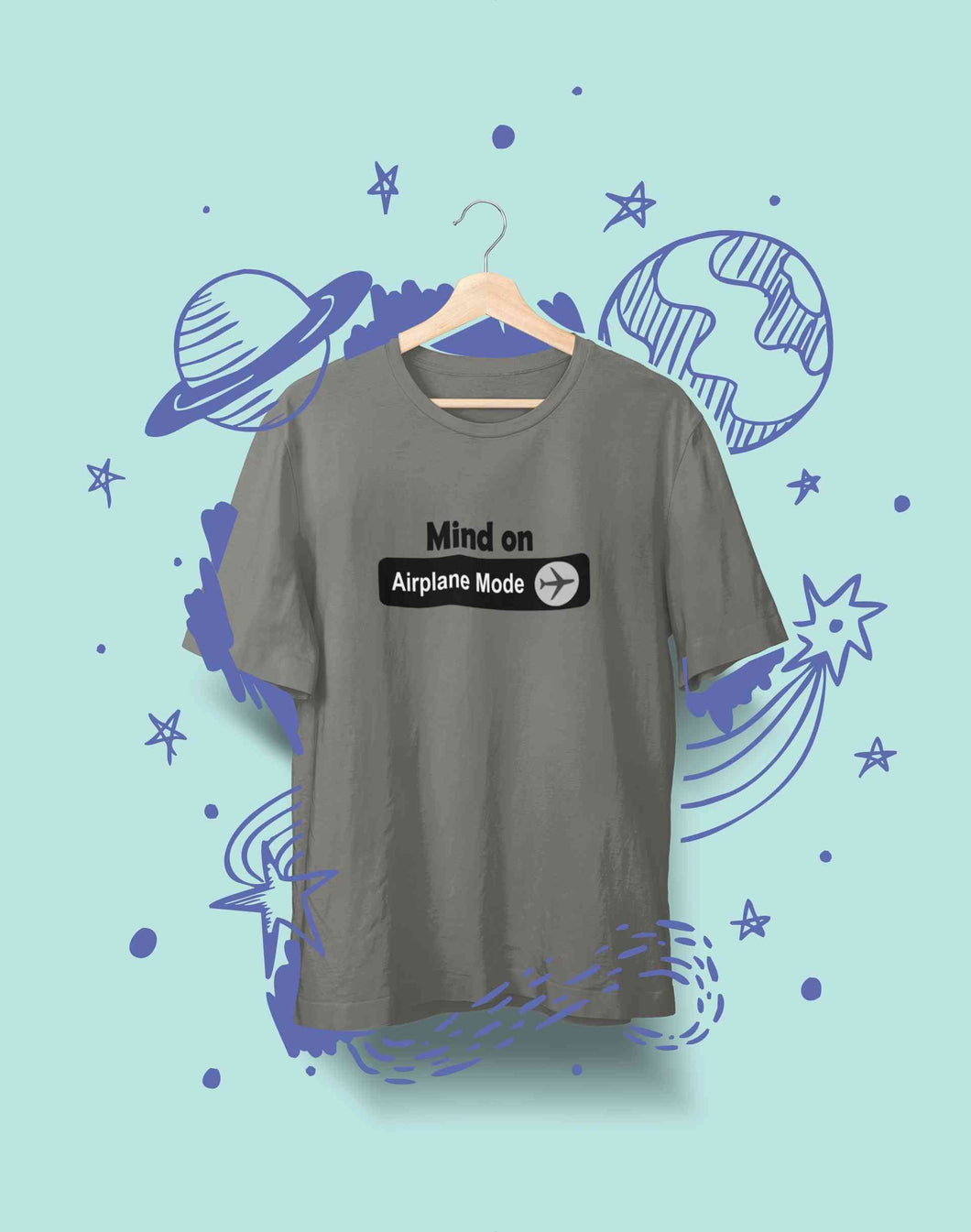 Airplane Mode Mens Half Sleeves T-shirt- KidsFashionVilla
