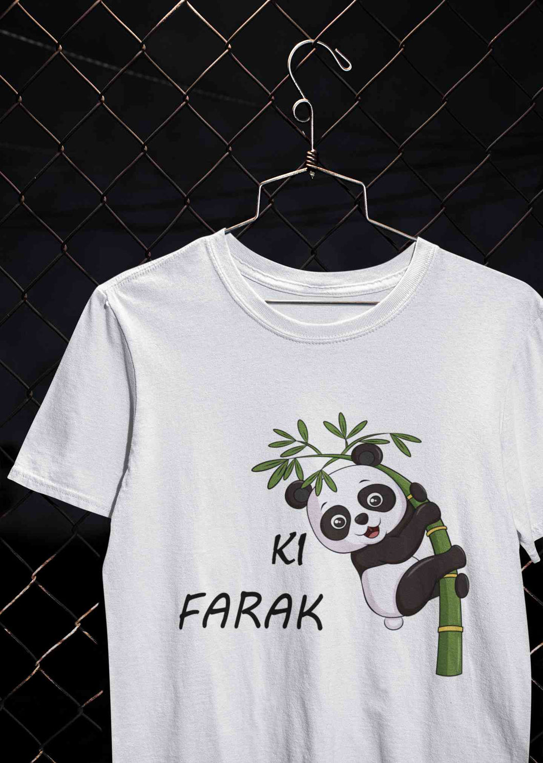 Ki Farak Panda Graphic Funny Mens Half Sleeves T-shirt- KidsFashionVilla