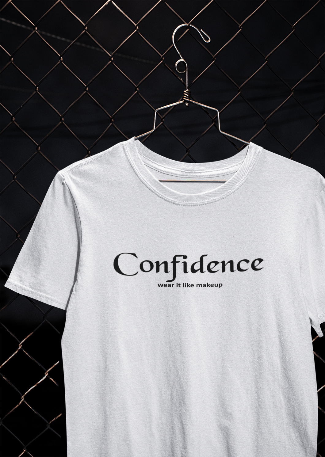 Confidence Wear It Like Makeup Quotes Women Half Sleeves T-shirt- KidsFashionVilla