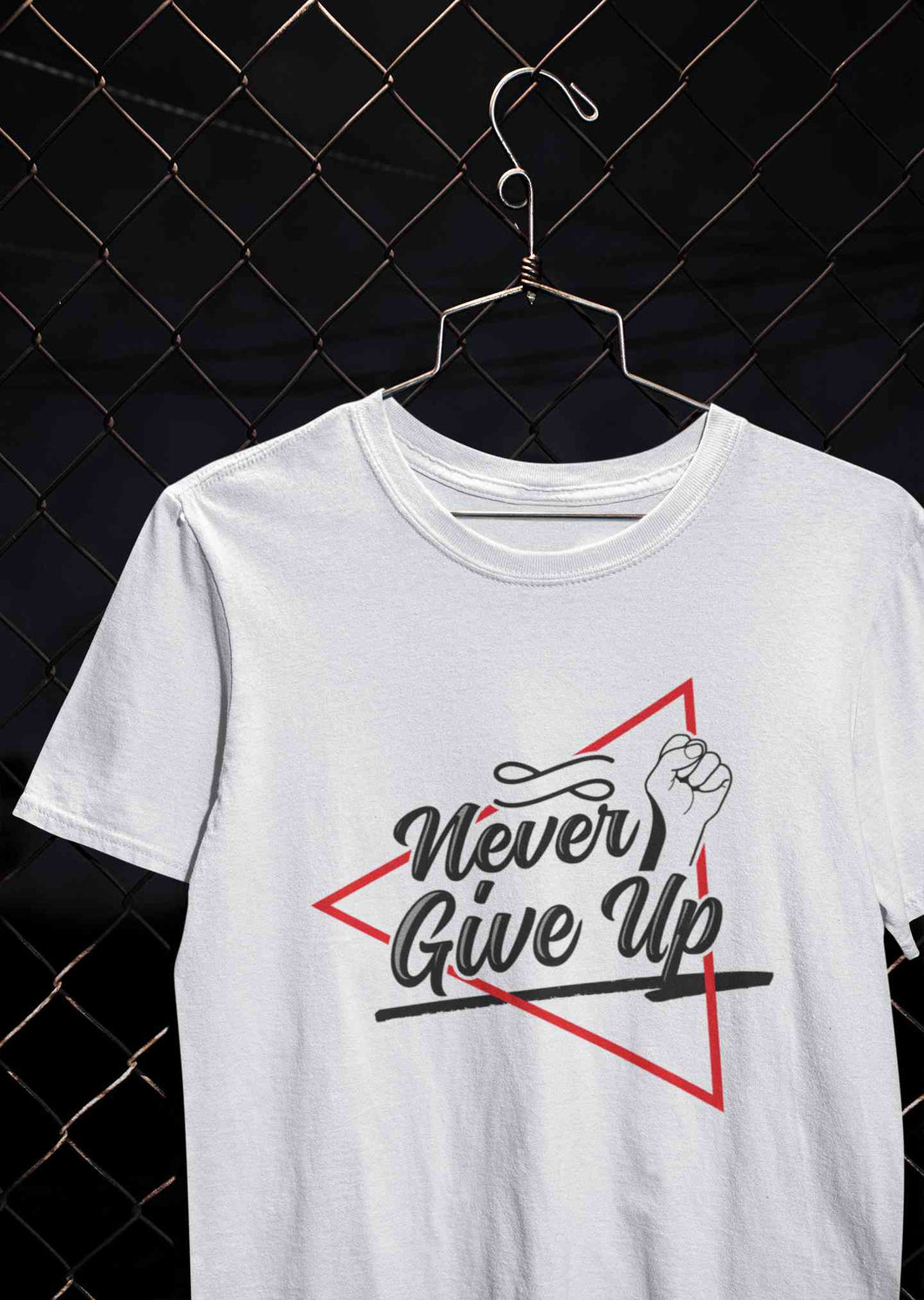 Never Give Up Mens Half Sleeves T-shirt- KidsFashionVilla