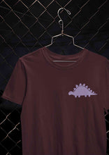 Load image into Gallery viewer, Stegosaurus Pocket Women Half Sleeves T-shirt- KidsFashionVilla
