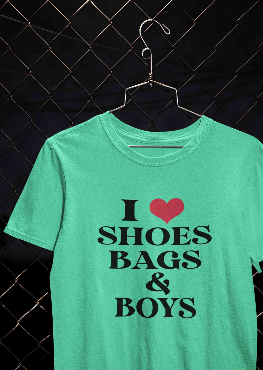 I Love Shoes Bags And Boys Women Half Sleeves T-shirt- KidsFashionVilla