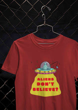 Load image into Gallery viewer, Aliens Do Not Beleive Women Half Sleeves T-shirt- KidsFashionVilla
