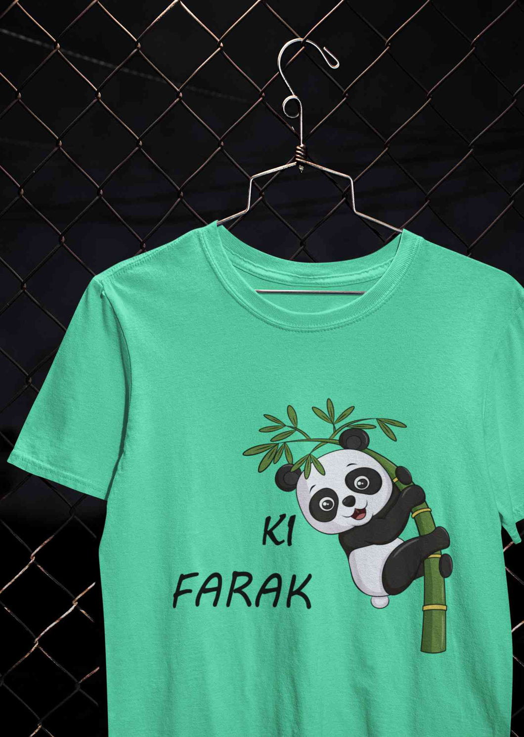 Ki Farak Panda Graphic Funny Mens Half Sleeves T-shirt- KidsFashionVilla