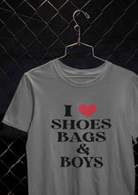 Load image into Gallery viewer, I Love Shoes Bags And Boys Women Half Sleeves T-shirt- KidsFashionVilla
