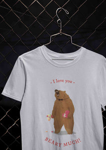 I Love You Beary Much Women Half Sleeves T-shirt- KidsFashionVilla